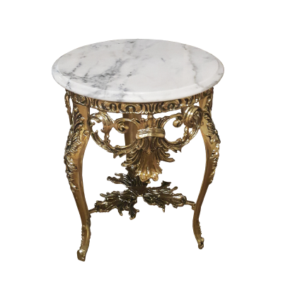 Круглый столик с мраморной столешницей "Наполеон", "золото"