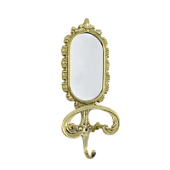 Вешалка-зеркало для одежды настенная "Букет", золото