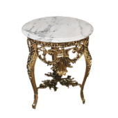 Круглый столик с мраморной столешницей "Наполеон", "золото"
