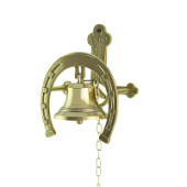 Колокольчик придверный "Подкова" с цепью на кронштейне, d9 см