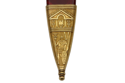 Макет. Меч (гладиус) Юлия Цезаря (Римская империя, I век до н.э.) с ножнами, латунь