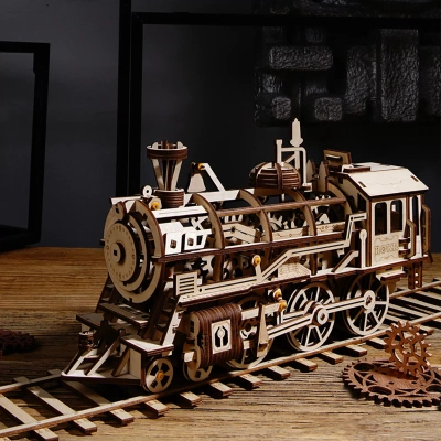 Механический деревянный конструктор Robotime - Локомотив (Locomotive)
