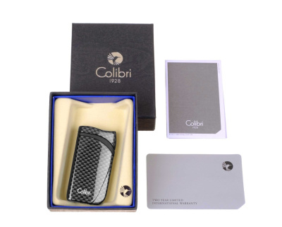 Зажигалка сигарная Colibri Falcon, черный карбон, LI310T5