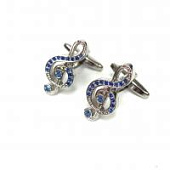 Запонки Cufflinks Inc. Скрипичный ключ с голубыми стразами, CF04 Запонки Cufflinks Inc. Скрипичный ключ с голубыми стразами, CF04