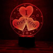 3D ночник Три сердца I LOVE YOU 3D ночник Три сердца I LOVE YOU