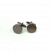 Запонки Cufflinks Inc. Круглые с лазерной насечкой. Черное титановое покрытие, CF59 Запонки Cufflinks Inc. Круглые с лазерной насечкой. Черное титановое покрытие, CF59