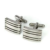 Запонки Cufflinks Inc. Прямоугольник стальной с прямыми прорезями, CF72 Запонки Cufflinks Inc. Прямоугольник стальной с прямыми прорезями, CF72